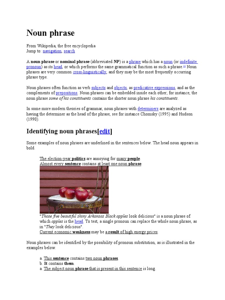 Noun Phrase | PDF | Phrase | Verb