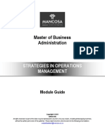 MBA 9 Year 1 Strategies in Operations Management Semester 1 January 2021