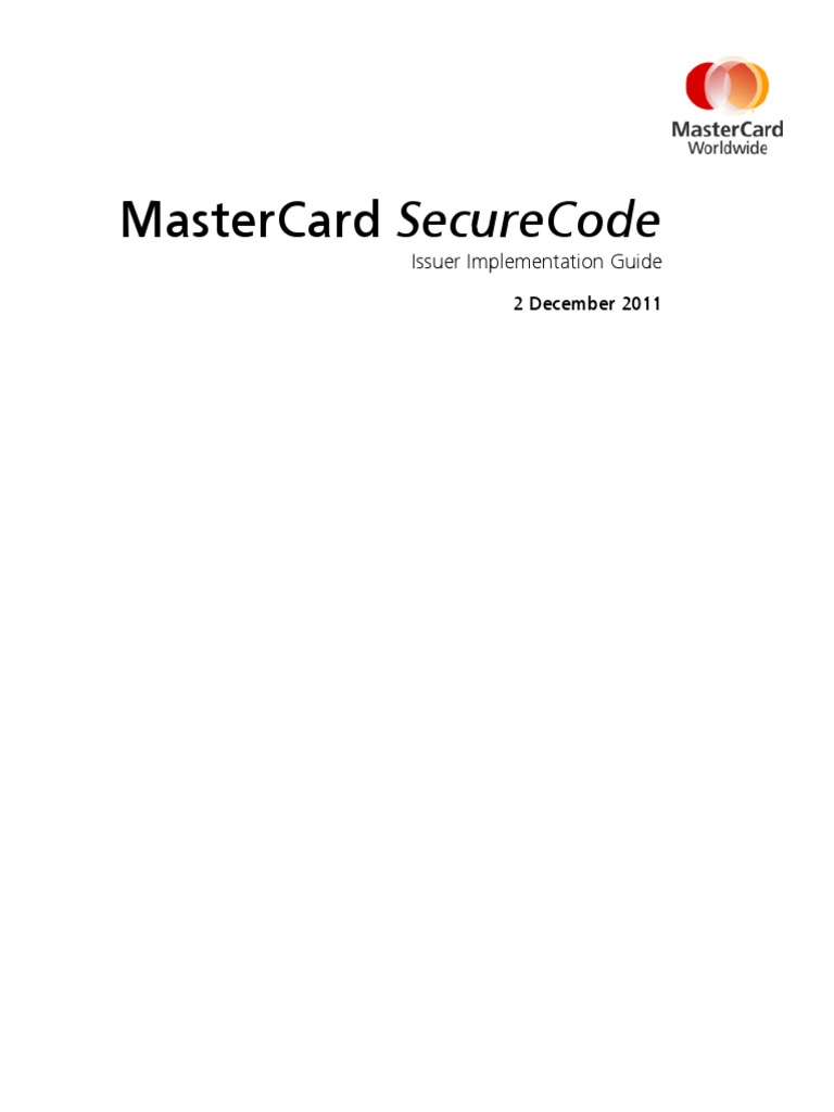Mastercard Secured Code-Issuer Implementation Guide | PDF | Master Card
