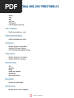 Ophthalmology Case History Proforma | PDF | Cataract | Human Eye