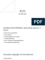 Ielts Dos and Donts