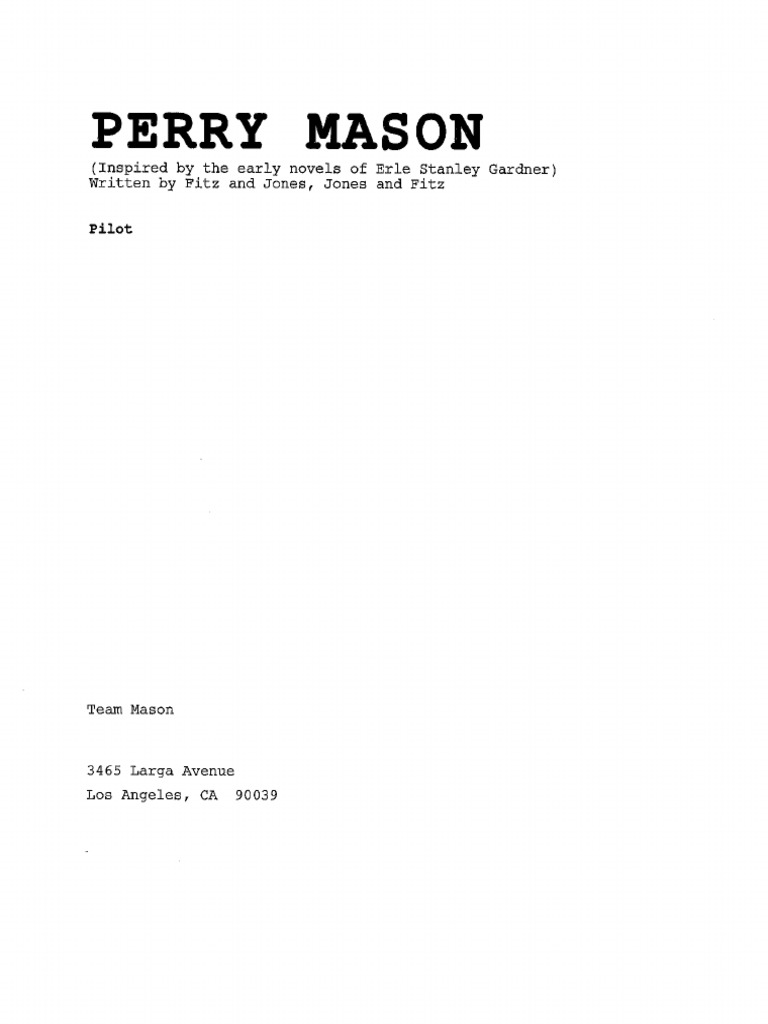 Perry Mason - Pilot - HBO | PDF