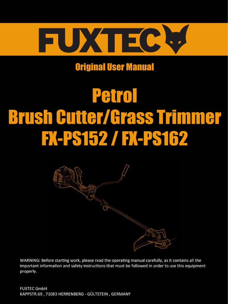 Original User Manual FUXTEC FXPS152 / FXPS162 PDF Gasoline