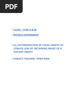 Class 10 Image Formation in Convex Lens (Experiment 2)