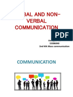Verbal and Non-Verbal Communication: Amaljith NK 15386040 2nd MA Mass Communication