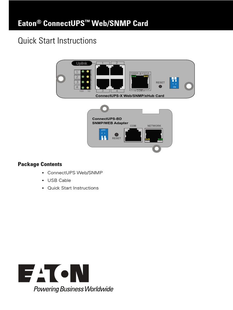 Carte Réseau Eaton Powerware ConnectUPS-BD Web/SNMP - 116750222-001 Neuve