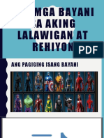 Ang Mga Bayani Sa Aking Lalawigan at Rehiyon