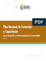 Plan Nacional de Formación y Capacitación Para El Desarrollo y La Profesionalización Del Servidor Público