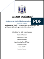 Uttara University: Assignment On: Public International Law P-II