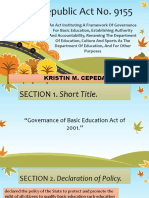 Governance of Basic Education Act