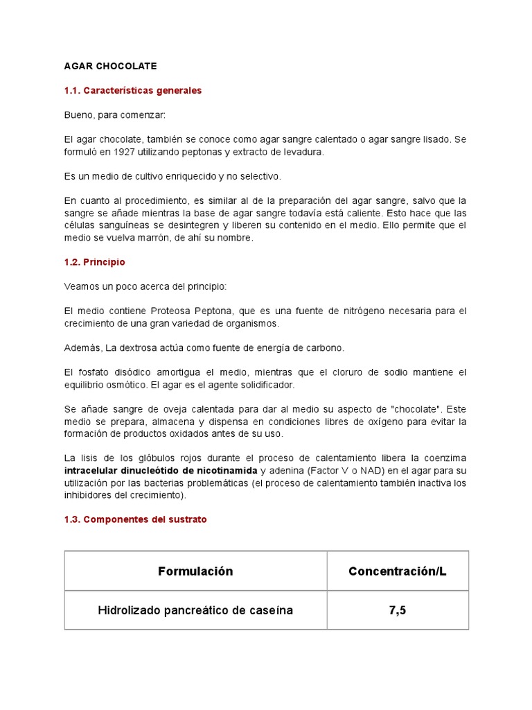 Presentación Agar Chocolate PDF Biología Química