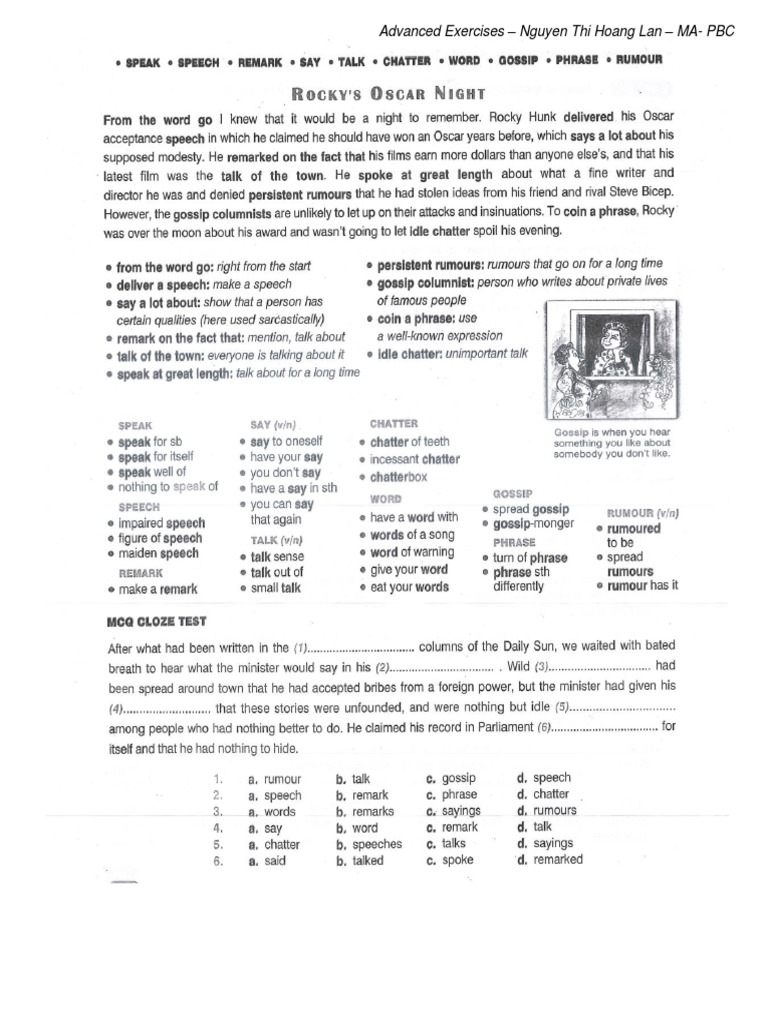 Advanced Exercises - Nguyen Thi Hoang Lan - MA-PBC | PDF