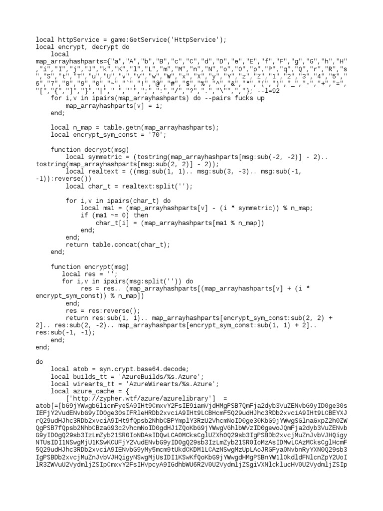 Roblox Lua Encryption Script | PDF | Encryption | Computer Law