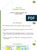 Mct-222 Embedded Systems: Lecture 4: Gpio, Branches and Systick Timer