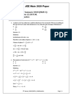 JEE Main 2020 Paper: Date of Exam: 9 Time: 9:30 A.M. To 12:30 P.M. Subject: Mathematics