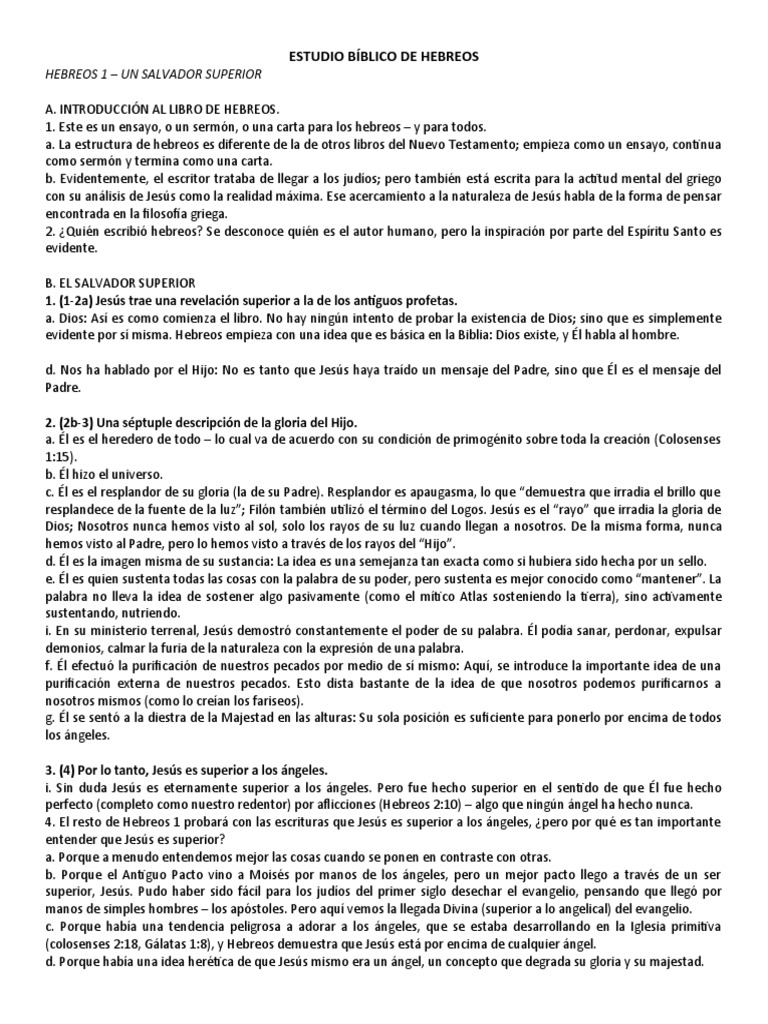estudio bíblico de hebreos capítulo 3