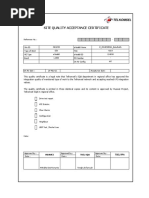 Site Quality Acceptance Certificate: Huawei Tsel Sqa Tsel Rpa