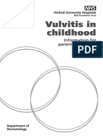 Vulvitis in Childhood: Information For Parents and Carers