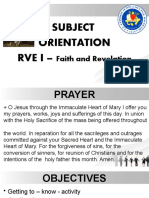 Subject Orientation Rvei-: Faith and Revelation