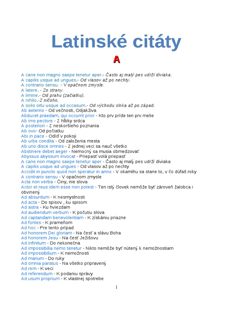 Latinské Citáty | PDF