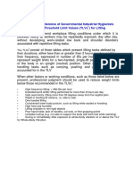 American Conference of Governmental Industrial Hygienists (Acgih) Threshold Limit Values (TLVS) For Lifting