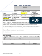 Emergency Drill Notification: Company: Date: Location/Area: Time: Involvements Type of Drill Type of Simulated Scenario