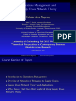 Nagurney Fall PhD Operations Management Course Supply Chain Networks Gothenburg University