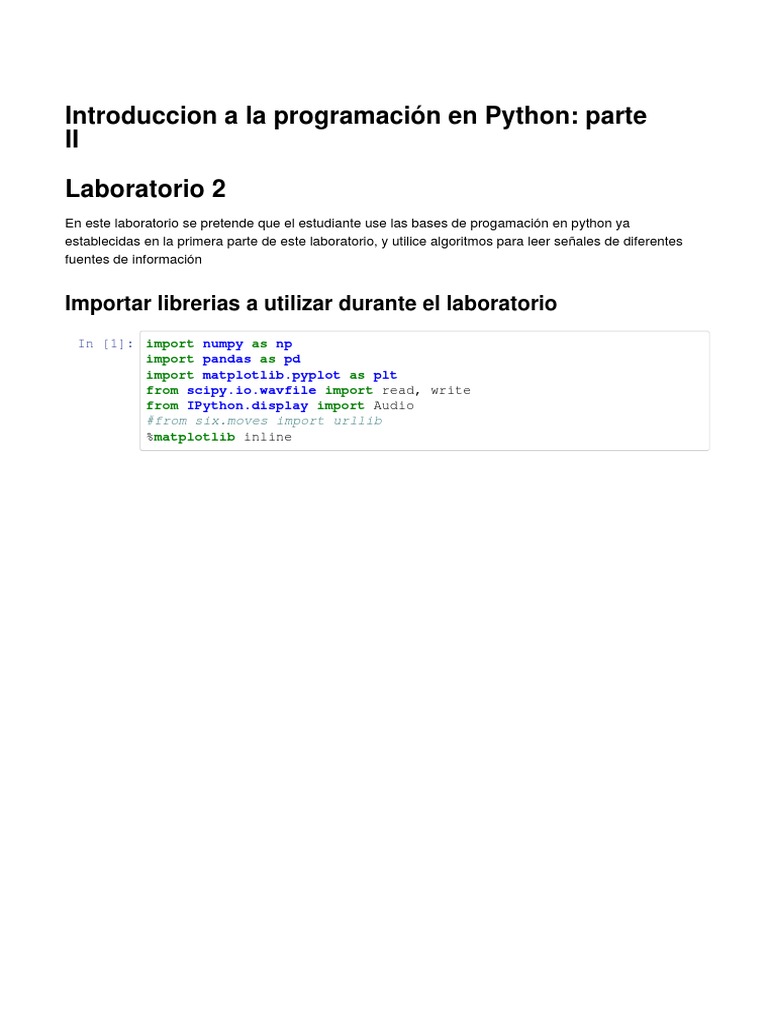 Laboratorio de Programación en Python: Señales | PDF | Archivo de ...