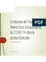 La Réponse de L'audit Interne Face À La Pandémie Du COVID 19 - Dans Le Secteur Bancaire