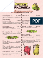 Menu Cocteles