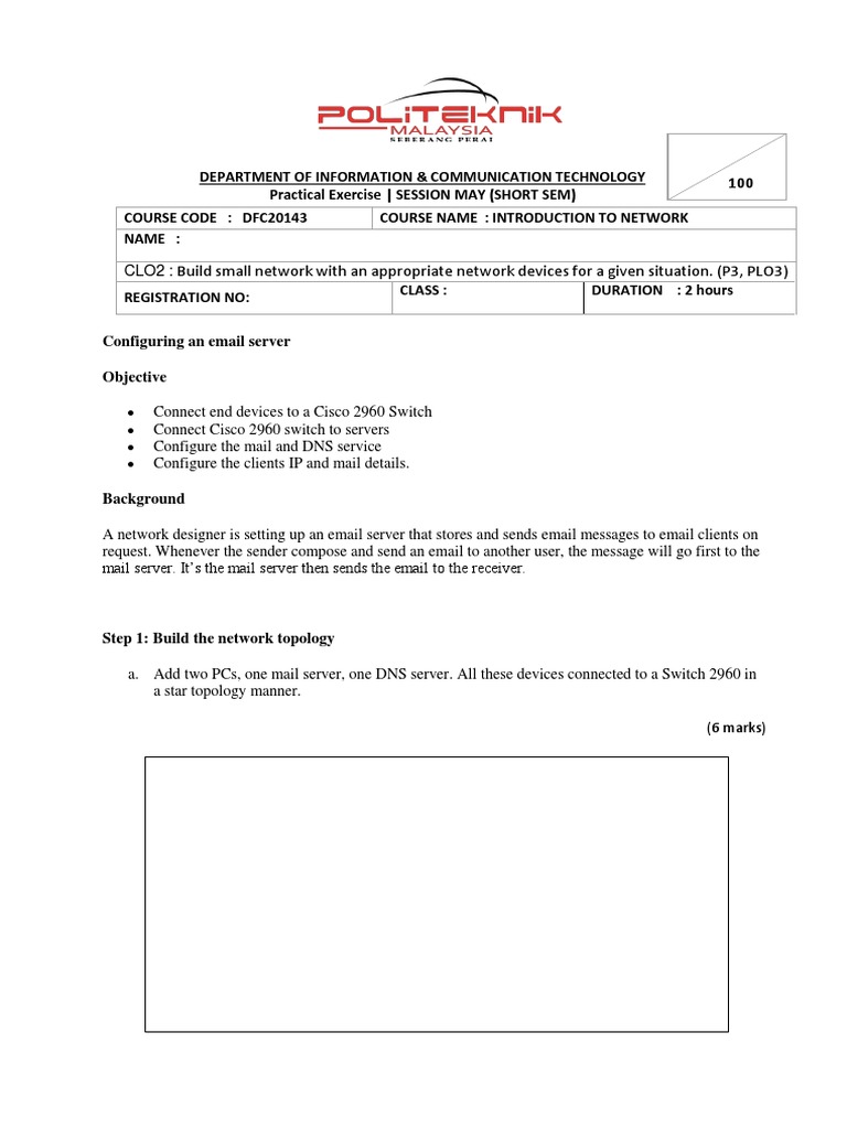 Build Small Network With An Appropriate Network Devices For A Given 