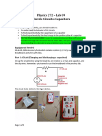 Physics 272 - Lab 09 Electric Circuits: Capacitors: Learning Goals