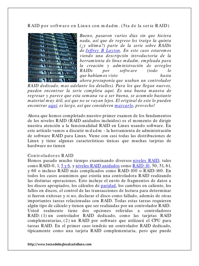 Introducción a mdadm para RAID en Linux | PDF | Distribución de Linux ...