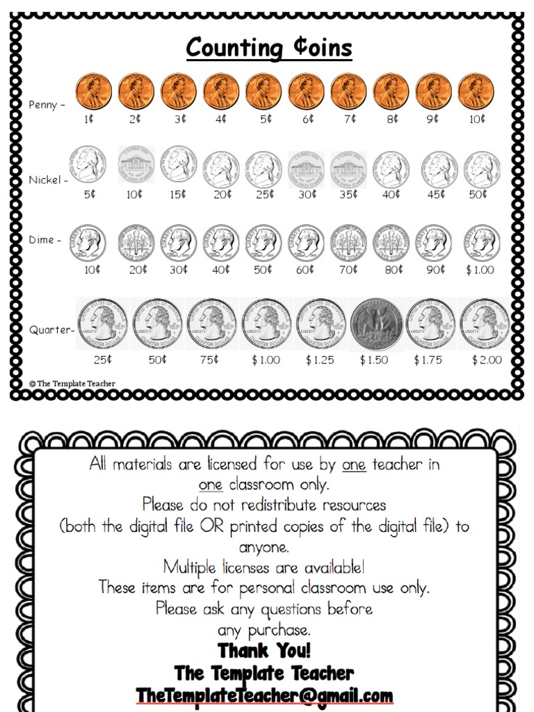 Coin Counting Guide for Kids | PDF