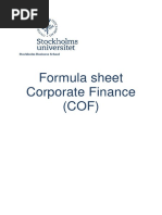 Corporate Finance Formulas | PDF | Cost Of Capital | Present Value