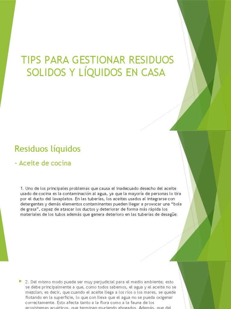 Gestión de Residuos en Casa: Aceite Usado | PDF | Agua | Residuos