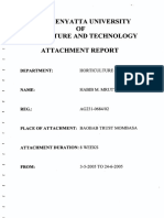 Attachment Report: Jomo Kenyatta Ui (Iversity OF Agriculture and Technology