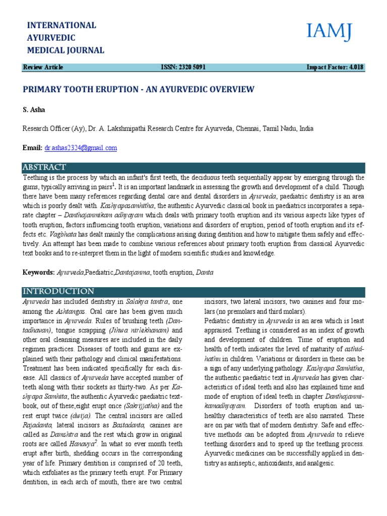 International Ayurvedic Medical Journal Review Article ISSN 2320 5091 Impact Factor 4.018