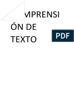 Comprensi Ón de Texto