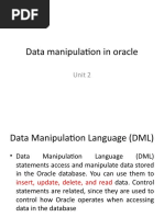 Data Manipulation in Oracle