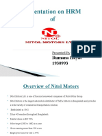 Presentation On Nitol Motors LTD.