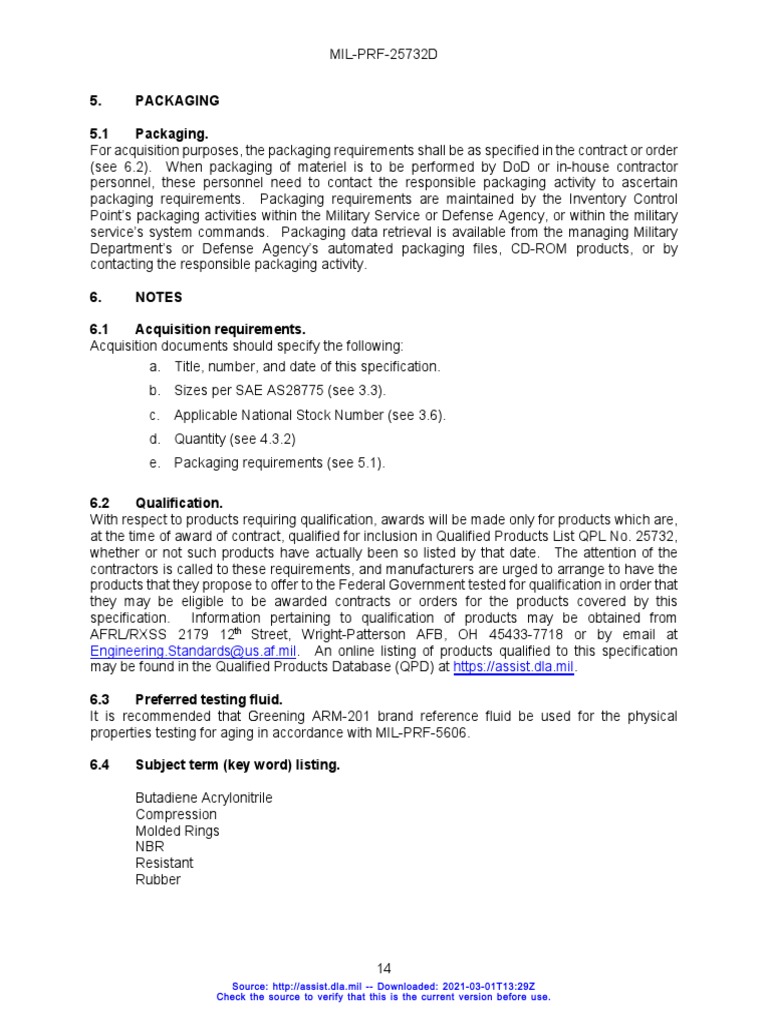 Military Packaging Requirements Guide | PDF | Specification (Technical ...