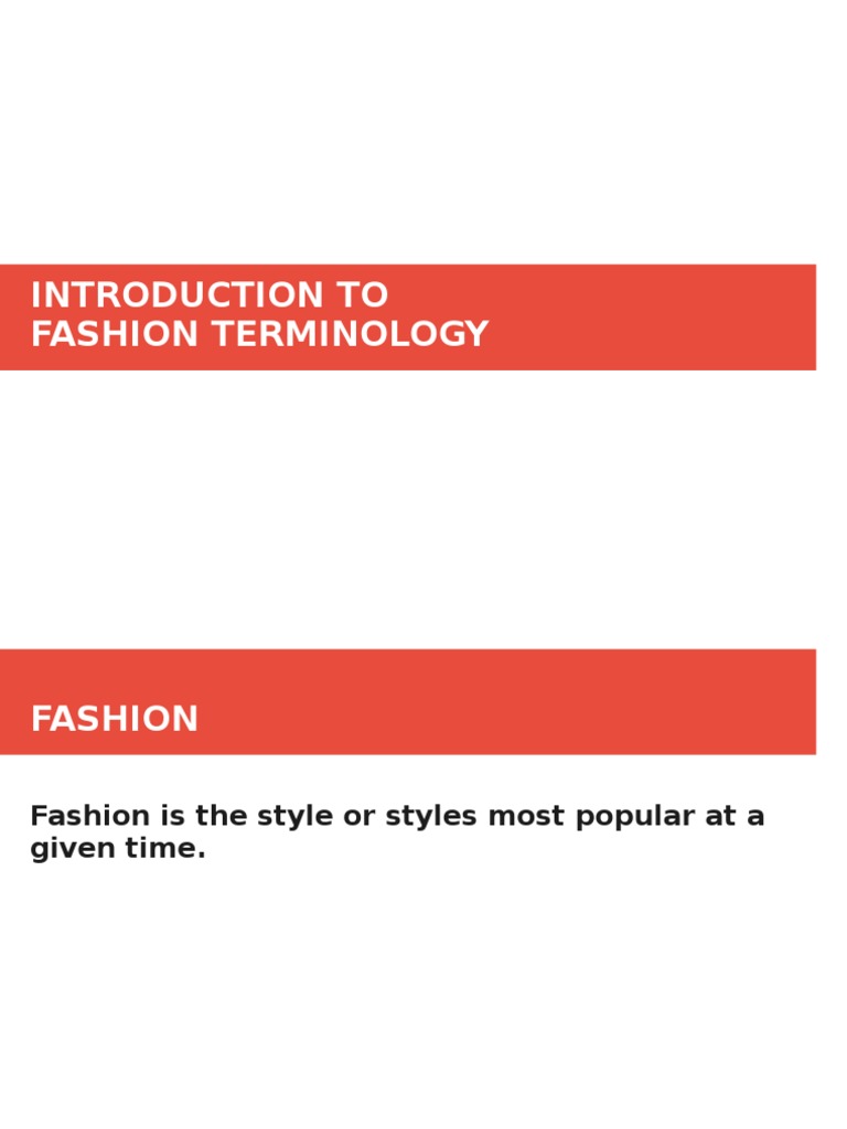 Introduction To Fashion | PDF