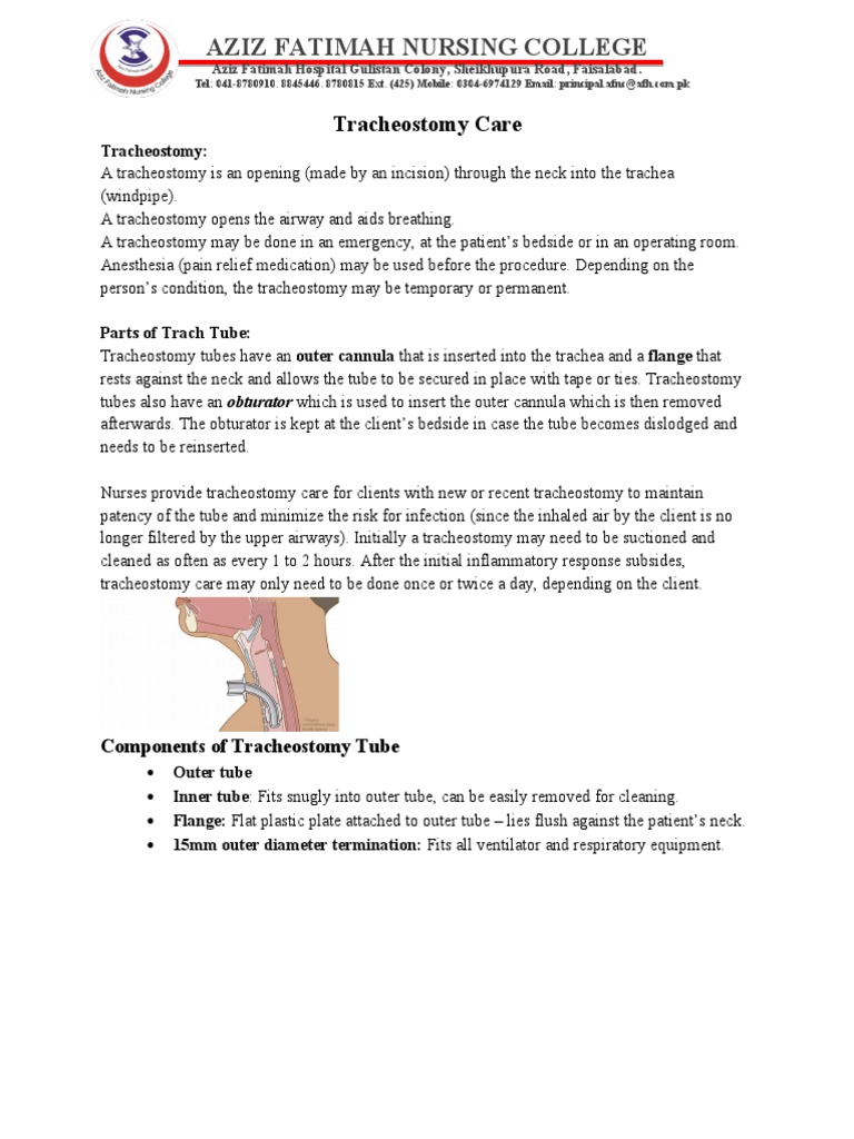 Tracheostomy Care Skill | PDF | Medicine | Medical Specialties