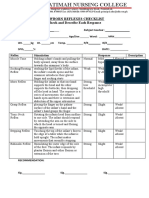 Newborn Reflexes Checklist Check and Describe Each Response