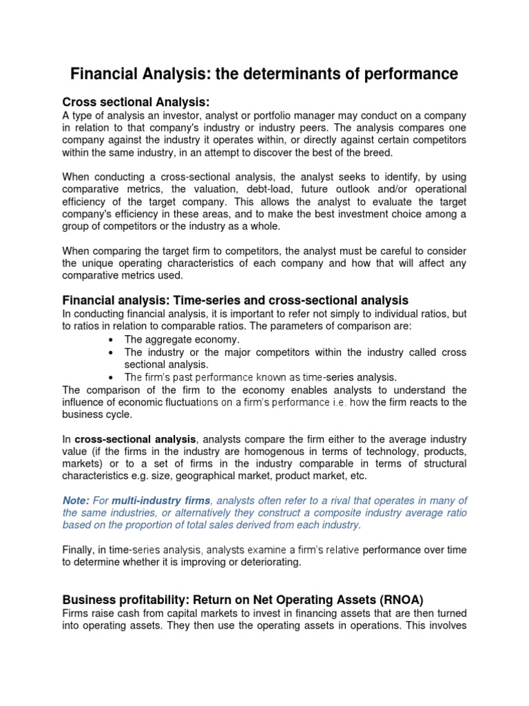 RNOA and Cross-Sectional Analysis | PDF | Cost Of Capital | Book Value