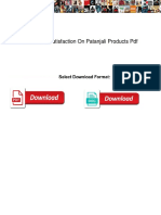 Consumer Satisfaction On Patanjali Products PDF