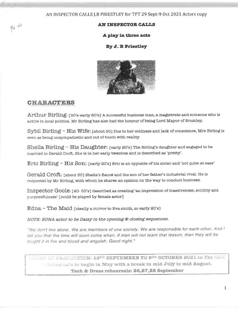 An Inspector Calls Script PDF