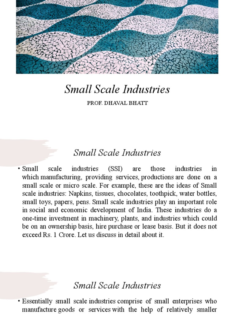 Overview of Small Scale Industries | PDF | Economies