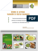 2017 - Informe de La Actividad Validación de Recetas Saludables